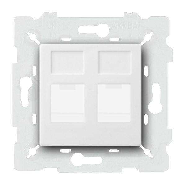  Розетка телефон компьютер RJ11 / RJ45 UTP 6 категории Fede Vintage Tapestry Белый (в сборе)